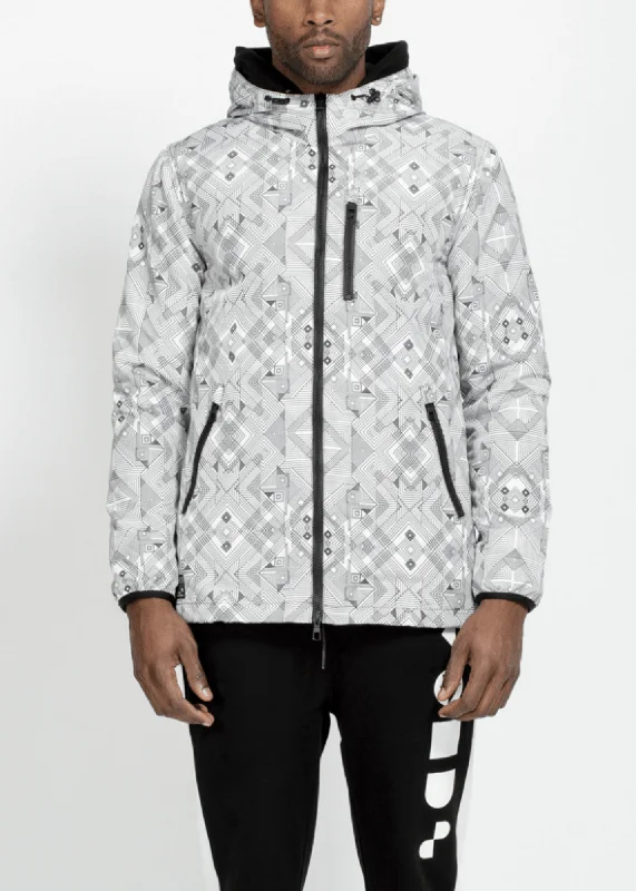 Windbreaker men jackets with UV protection for outdoor activitiesMen's Tech Graphic Windbreaker Jacket in White Windbreaker men jackets with UV protection for outdoor activitiesMen's Tech Graphic Windbreaker Jacket in White