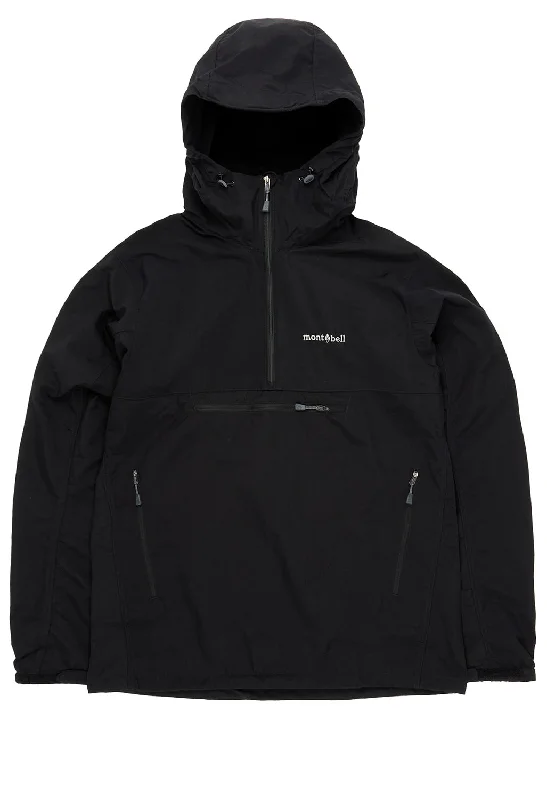 Hooded men jackets with a detachable faux - fur trim for added warmthMontbell O.D. Anorak - Black Hooded men jackets with a detachable faux - fur trim for added warmthMontbell O.D. Anorak - Black