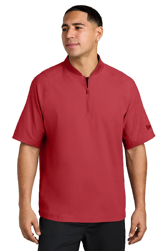 Tailored men jackets to pair with formal trousers for business meetingsNew Era Mens Cage Wind & Water Resistant 1/4 Zip Jacket - Scarlet Red Tailored men jackets to pair with formal trousers for business meetingsNew Era Mens Cage Wind & Water Resistant 1/4 Zip Jacket - Scarlet Red