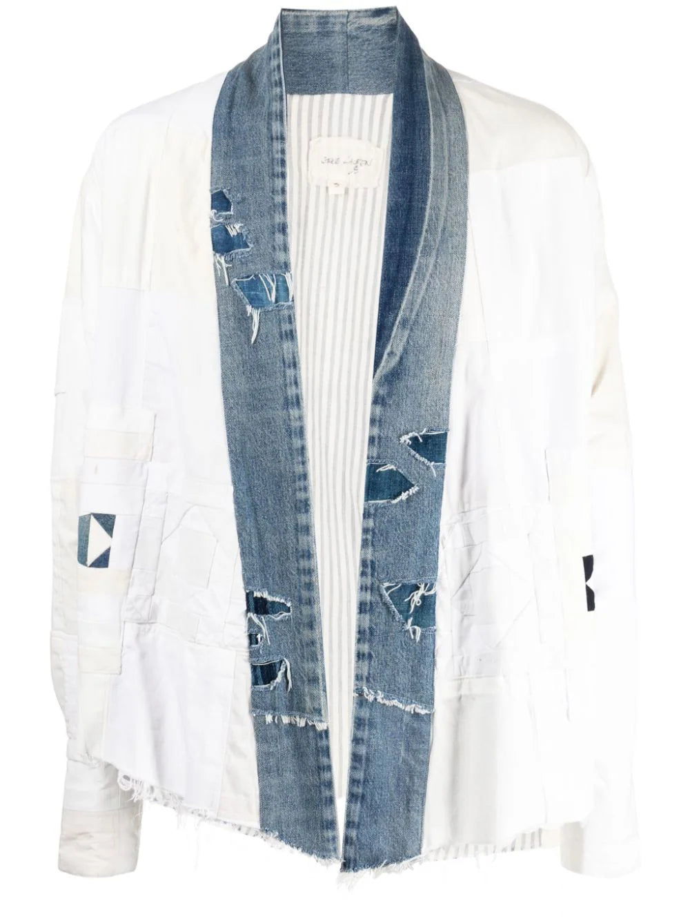 Hooded men jackets with a detachable faux - fur trim for added warmthOpen-Front Distressed Jacket Hooded men jackets with a detachable faux - fur trim for added warmthOpen-Front Distressed Jacket
