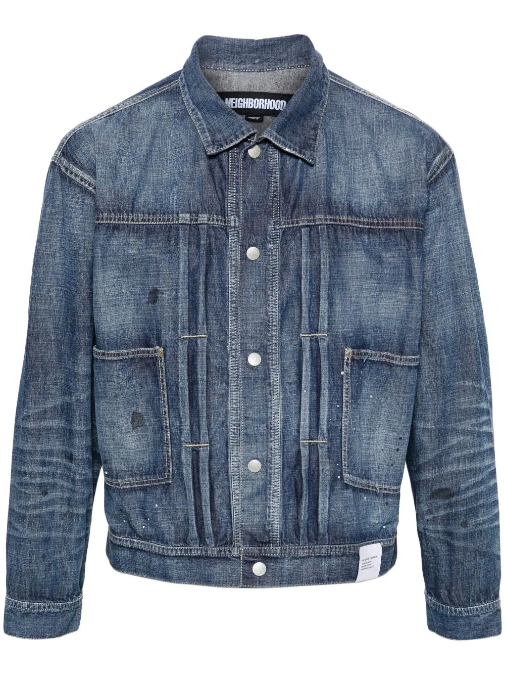 Waterproof men jackets with taped seams for heavy rain protectionPaint Splatter-Detail Denim Jacket Waterproof men jackets with taped seams for heavy rain protectionPaint Splatter-Detail Denim Jacket