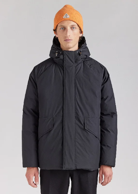 Slim - fit leather men jackets with a distressed finish for a rugged lookParka courte homme Pyrenex Covert en duvet naturel Black Slim - fit leather men jackets with a distressed finish for a rugged lookParka courte homme Pyrenex Covert en duvet naturel Black
