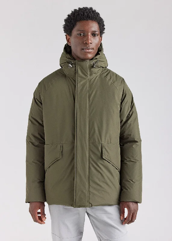 Men jackets with a zip - off sleeves to convert to a vestParka courte homme Pyrenex Covert en duvet naturel Deep khaki Men jackets with a zip - off sleeves to convert to a vestParka courte homme Pyrenex Covert en duvet naturel Deep khaki
