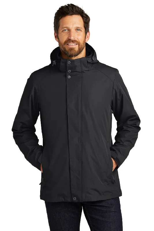 Windbreaker men jackets with UV protection for outdoor activitiesPort Authority Mens All Weather 3-in-1 Water Resistant Full Zip Hooded Jacket - Black Windbreaker men jackets with UV protection for outdoor activitiesPort Authority Mens All Weather 3-in-1 Water Resistant Full Zip Hooded Jacket - Black