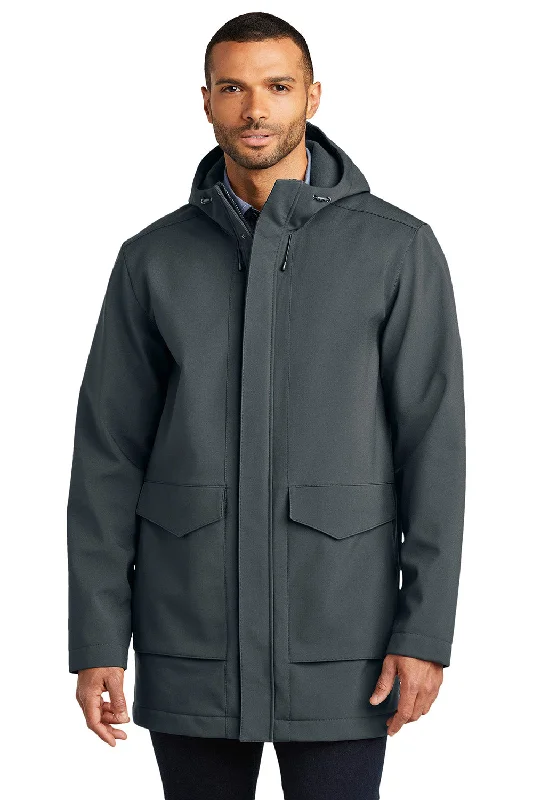Stretch - fabric men jackets for unrestricted movement during workoutsPort Authority Mens Collective Water Resistant Full Zip Hooded Parka - Graphite Grey Stretch - fabric men jackets for unrestricted movement during workoutsPort Authority Mens Collective Water Resistant Full Zip Hooded Parka - Graphite Grey
