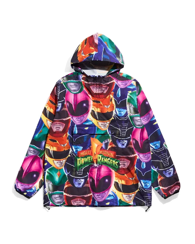 Windbreaker men jackets with UV protection for outdoor activitiesPower Rangers Art Heads Anorak Jacket Windbreaker men jackets with UV protection for outdoor activitiesPower Rangers Art Heads Anorak Jacket