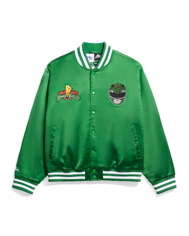 Men jackets with a zip - off sleeves to convert to a vestPower Rangers Green Ranger Quilted Satin Jacket Men jackets with a zip - off sleeves to convert to a vestPower Rangers Green Ranger Quilted Satin Jacket