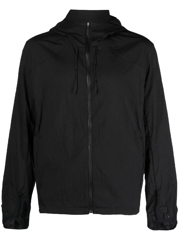 Men jackets with a built - in hood that can be stowed away when not in useRipstop Texture Hooded Zip-Up Jacket Men jackets with a built - in hood that can be stowed away when not in useRipstop Texture Hooded Zip-Up Jacket