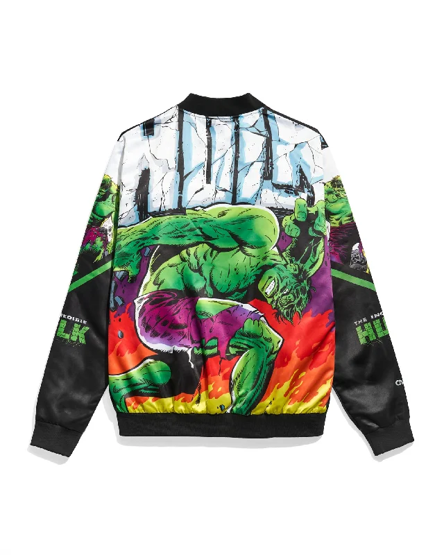 Fleece - lined men jackets for cold - weather commutingThe Incredible Hulk Fanimation Satin Jacket Fleece - lined men jackets for cold - weather commutingThe Incredible Hulk Fanimation Satin Jacket