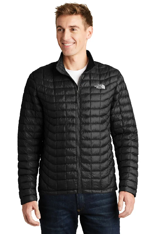 Hooded men jackets with a detachable faux - fur trim for added warmthThe North Face Mens ThermoBall Trekker Water Resistant Full Zip Jacket - Matte Black Hooded men jackets with a detachable faux - fur trim for added warmthThe North Face Mens ThermoBall Trekker Water Resistant Full Zip Jacket - Matte Black
