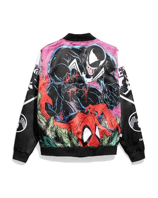 Men jackets with a media - friendly pocket for easy access to gadgetsVenom and Spider-Man Fanimation Jacket Men jackets with a media - friendly pocket for easy access to gadgetsVenom and Spider-Man Fanimation Jacket