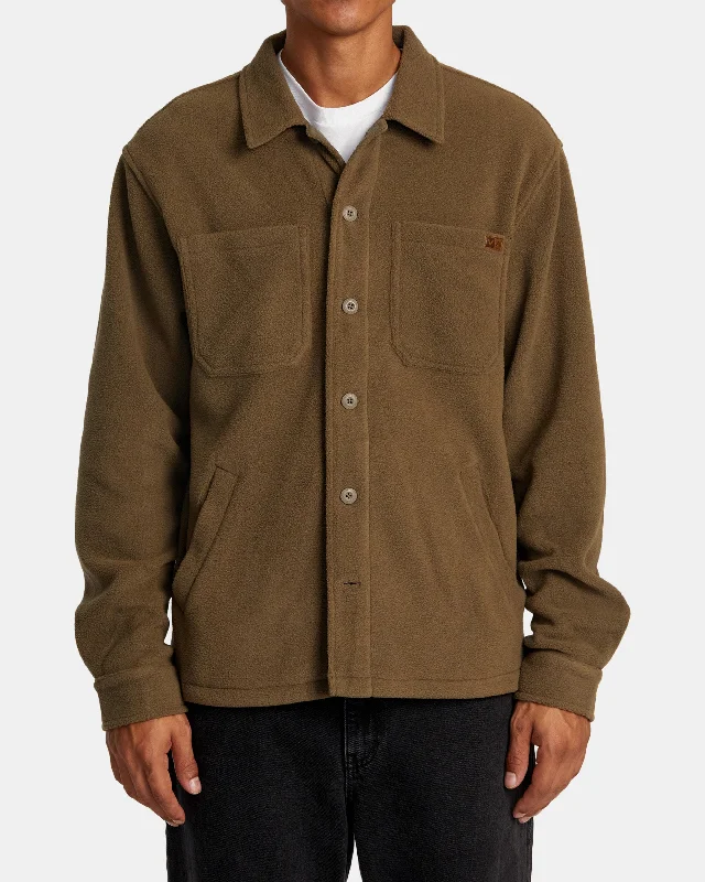 Plus - size men jackets with adjustable drawstrings for a comfortable fitYukon Hi Pile Fleece Shirt Jacket - Mushroom Plus - size men jackets with adjustable drawstrings for a comfortable fitYukon Hi Pile Fleece Shirt Jacket - Mushroom