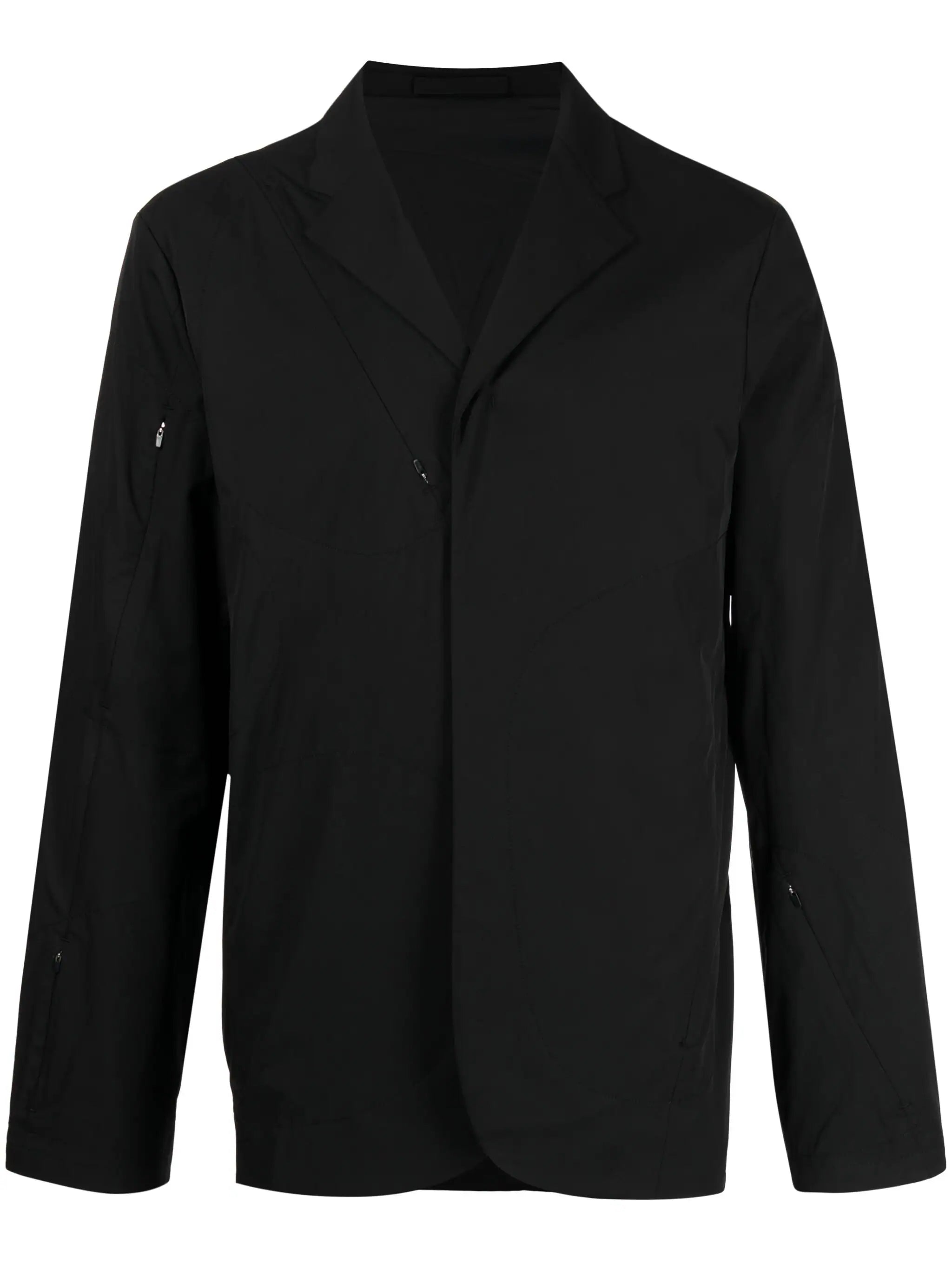 Lightweight men jackets made from recycled nylon for eco - friendly travelZip-Detail Notched-Collar Shirt Jacket Lightweight men jackets made from recycled nylon for eco - friendly travelZip-Detail Notched-Collar Shirt Jacket