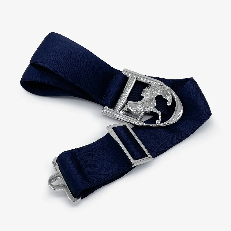Men's plus size golf polo shirts in moisture wicking fabricBelt "Oxford Blue" with silver Logo Badge Men's plus size golf polo shirts in moisture wicking fabricBelt "Oxford Blue" with silver Logo Badge