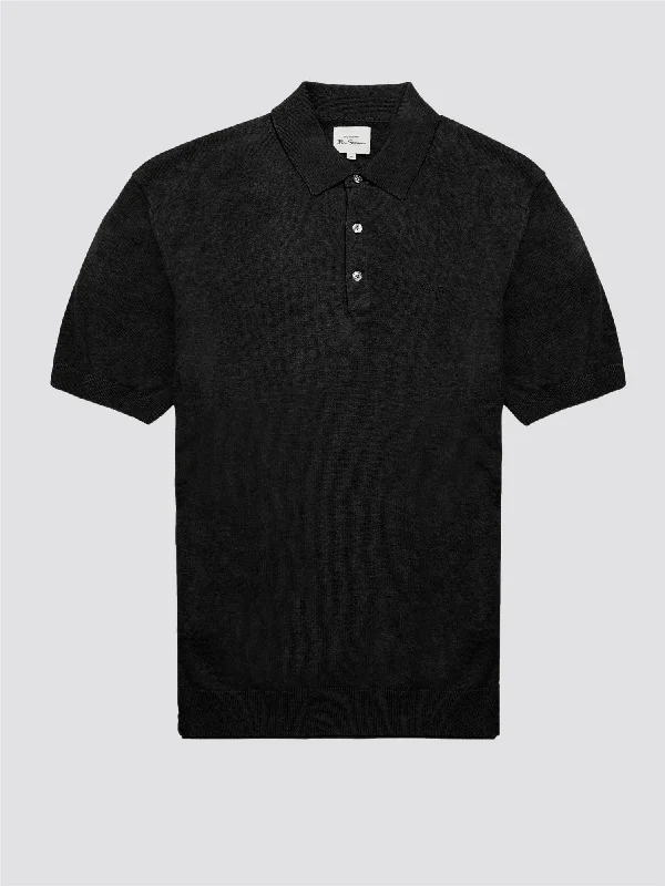 Men's formal - style silk blend polo shirts for special occasionsBen Sherman Men's 0063352 SS Signature Knitted Polo Shirt Dark Navy Men's formal - style silk blend polo shirts for special occasionsBen Sherman Men's 0063352 SS Signature Knitted Polo Shirt Dark Navy