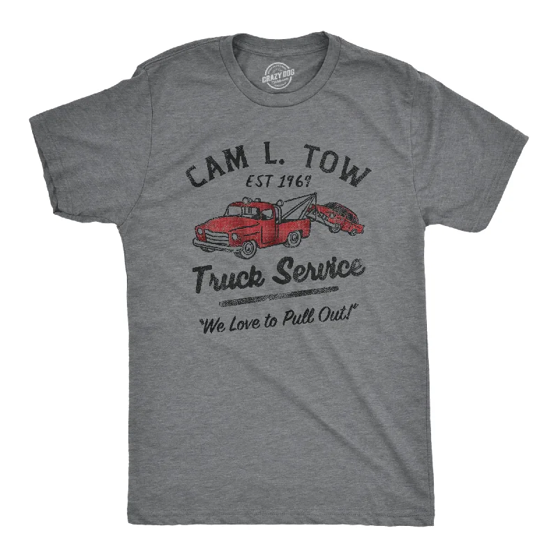 Men's long - sleeve henley t - shirts with button - down placketsCam L Tow Truck Service Camel Tow Men's T Shirt Men's long - sleeve henley t - shirts with button - down placketsCam L Tow Truck Service Camel Tow Men's T Shirt