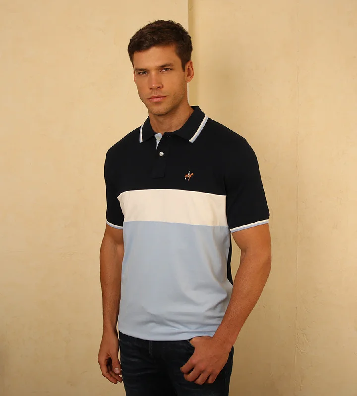 Men's budget - friendly basic polo shirts in multiple colorsPolo Bloques Azul Celeste Ref. 129031224 Men's budget - friendly basic polo shirts in multiple colorsPolo Bloques Azul Celeste Ref. 129031224