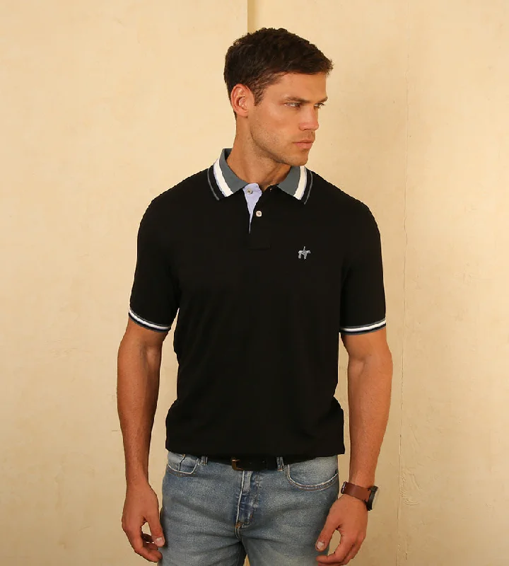 Men's quick - dry polo shirts for water sports activitiesPolo Contraste Negro Ref. 130131224 Men's quick - dry polo shirts for water sports activitiesPolo Contraste Negro Ref. 130131224
