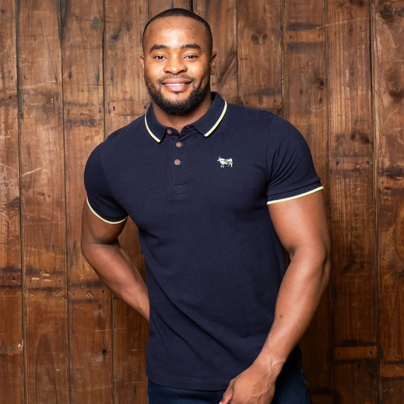 Men's antimicrobial polo shirts for odor - free daily wearCamo Badge Tipped PK Polo Midnight