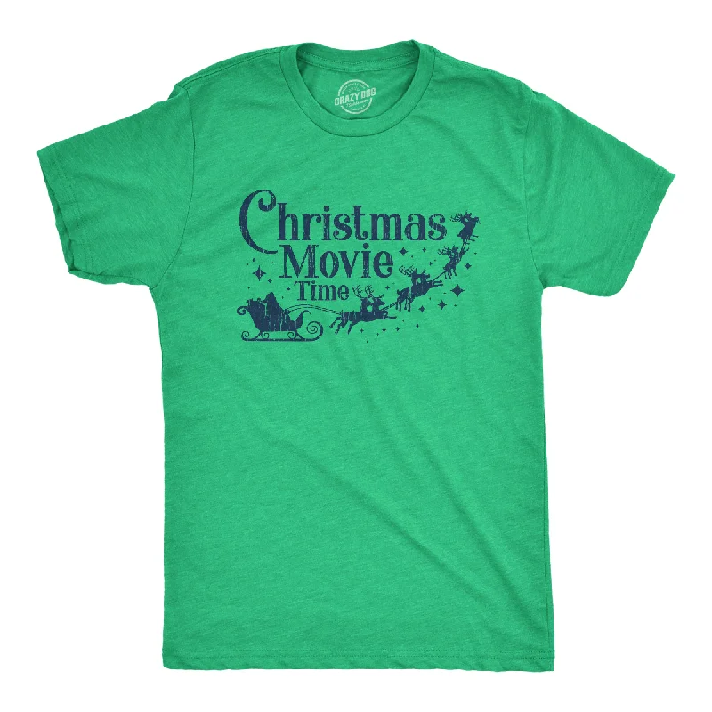 Men's ribbed t - shirts with a textured finish for added styleChristmas Movie Time Men's T Shirt Men's ribbed t - shirts with a textured finish for added styleChristmas Movie Time Men's T Shirt