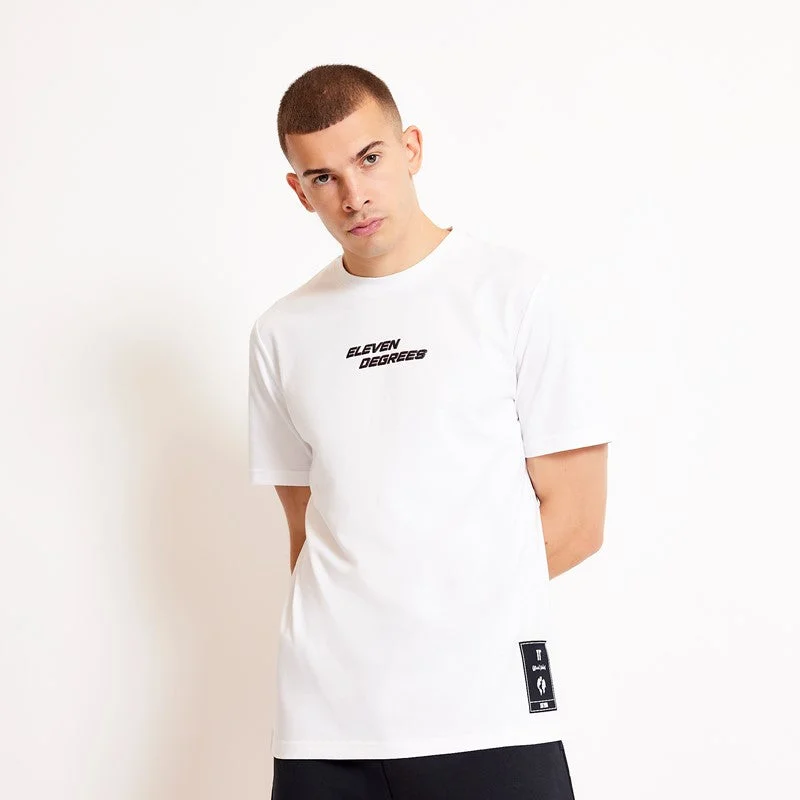 Men's distressed denim - look t - shirts with a rugged appealCity Circle Graphic T-Shirt - White / Scarlet Men's distressed denim - look t - shirts with a rugged appealCity Circle Graphic T-Shirt - White / Scarlet