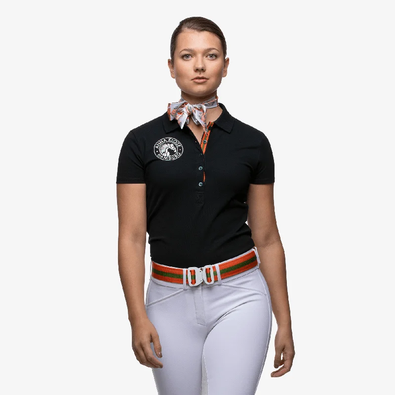 Men's formal - style silk blend polo shirts for special occasionsClassic Polo shortsleeve - black with white print