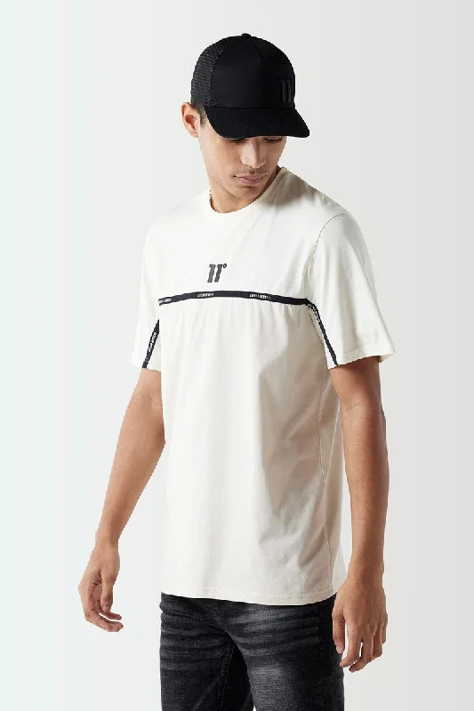 Men's distressed denim - look t - shirts with a rugged appealColour Block Taped T-Shirt - Coconut / Stone Men's distressed denim - look t - shirts with a rugged appealColour Block Taped T-Shirt - Coconut / Stone