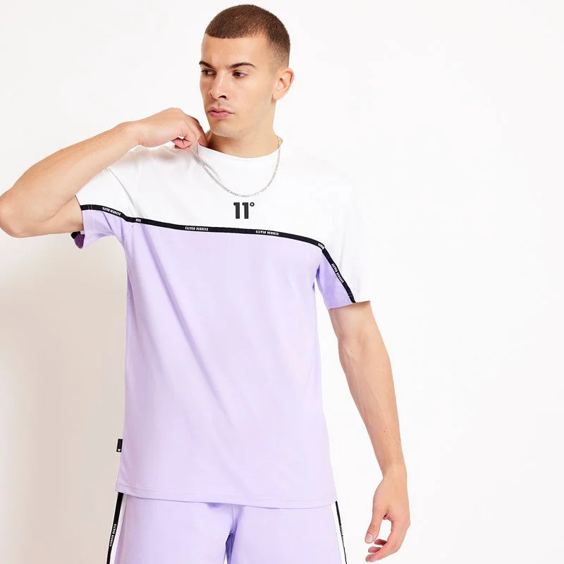 Men's tie - dye t - shirts with a bohemian styleColour Block Taped T-Shirt - Light Lavender / White Men's tie - dye t - shirts with a bohemian styleColour Block Taped T-Shirt - Light Lavender / White