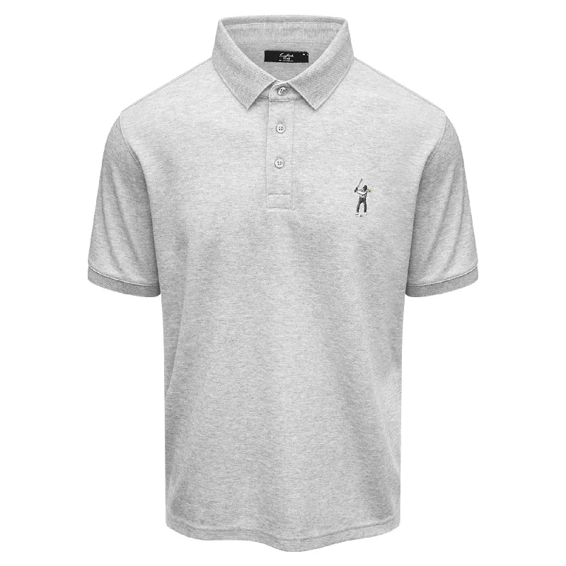 Men's color - block polo shirts with a bold fashion statementCore Pique Polo Heather Grey - W23 Men's color - block polo shirts with a bold fashion statementCore Pique Polo Heather Grey - W23