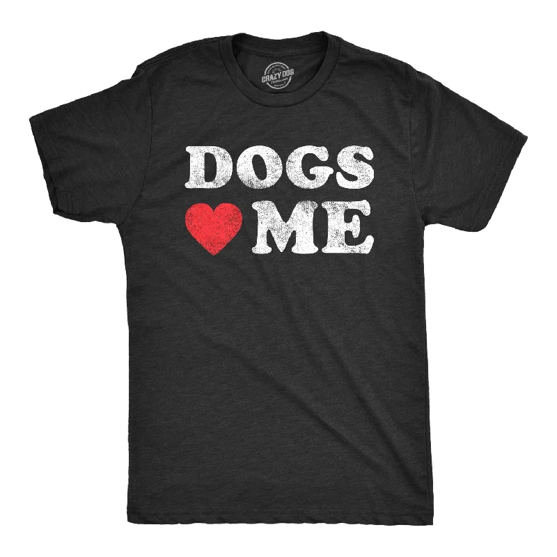 Men's smart - casual checkered t - shirts for semi - formal occasionsDogs Love Me Men's T Shirt Men's smart - casual checkered t - shirts for semi - formal occasionsDogs Love Me Men's T Shirt