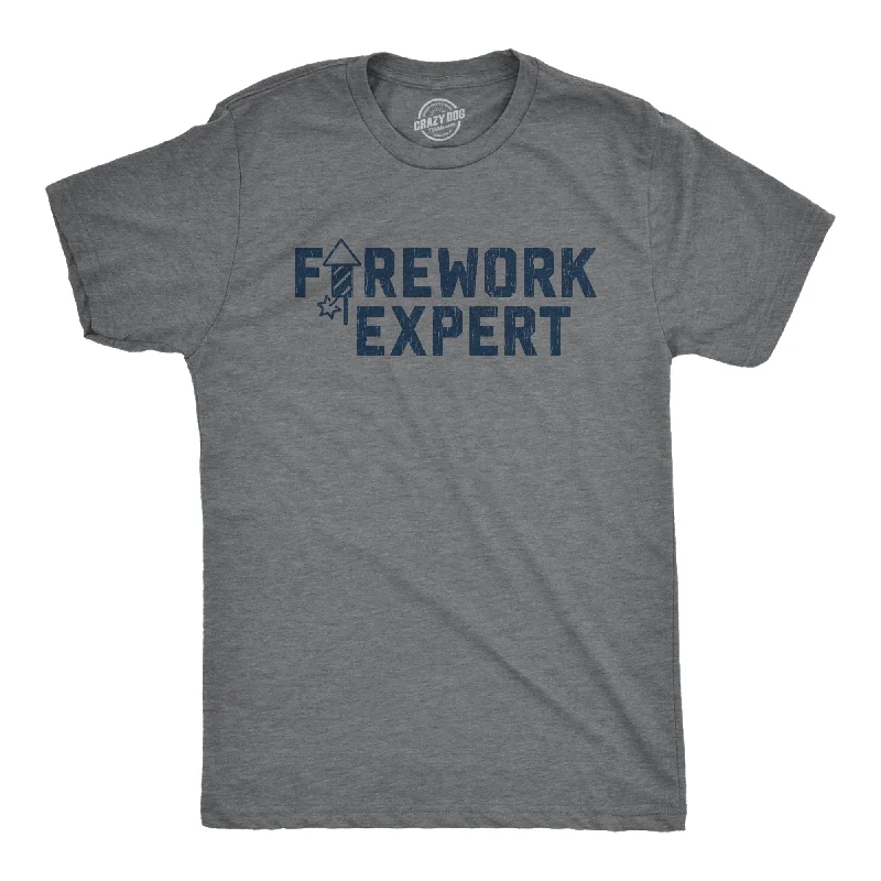 Men's button - front t - shirts with a unique artistic printFirework Expert Men's T Shirt Men's button - front t - shirts with a unique artistic printFirework Expert Men's T Shirt