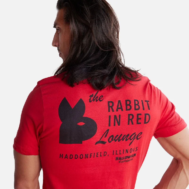 Men's UV - protection t - shirts for outdoor activities in the sunHALLOWEEN RABBIT IN RED SHIRT Men's UV - protection t - shirts for outdoor activities in the sunHALLOWEEN RABBIT IN RED SHIRT