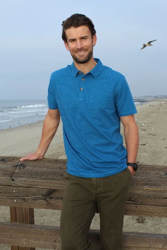 Men's UV - protected polo shirts for outdoor gardeningHCF21260 LAGUNA POLO deep sea