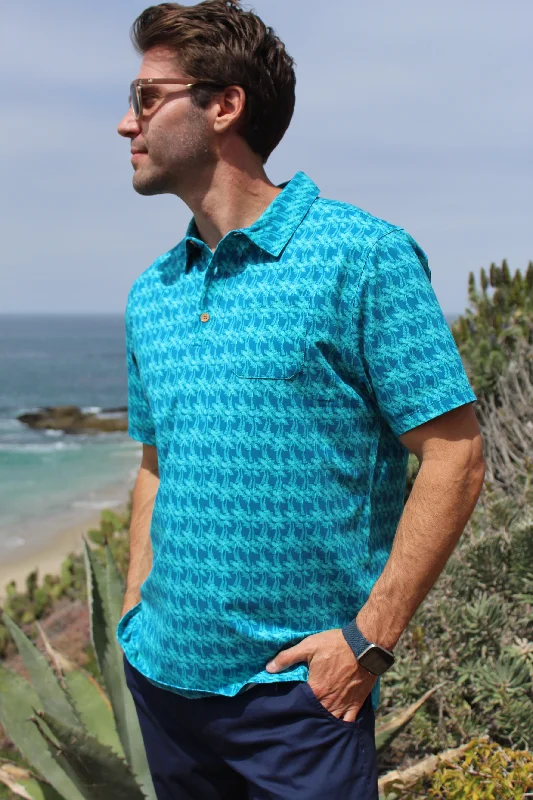 Men's lightweight performance polo shirts for tennis matchesHCS23293 FIJI HANG0VER POLO aqua Men's lightweight performance polo shirts for tennis matchesHCS23293 FIJI HANG0VER POLO aqua