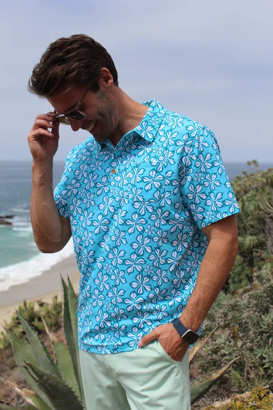 Men's breathable cotton blend polo shirts for summer outingsHCS23296 FIJIAMA POLO surf blue Men's breathable cotton blend polo shirts for summer outingsHCS23296 FIJIAMA POLO surf blue
