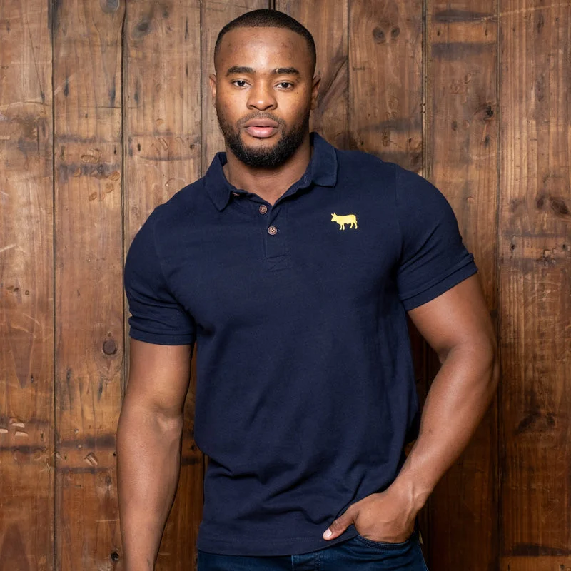 Men's luxury cashmere blend polo shirts in solid colorsClassic Embroidered Regular Fit SJ Polo Midnight