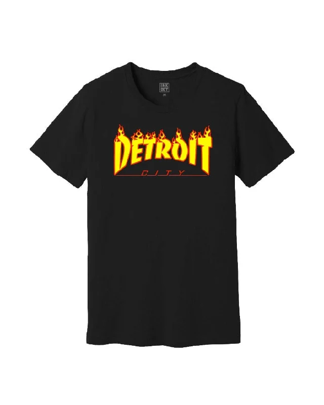 Men's long - sleeve henley t - shirts with button - down placketsInk Detroit City T-Shirt - Black Men's long - sleeve henley t - shirts with button - down placketsInk Detroit City T-Shirt - Black