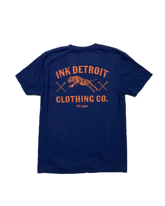 Men's organic cotton crew - neck t - shirts for everyday comfortInk Detroit Clothing Co. Tiger T-Shirt - Pigment Dyed - Navy Men's organic cotton crew - neck t - shirts for everyday comfortInk Detroit Clothing Co. Tiger T-Shirt - Pigment Dyed - Navy