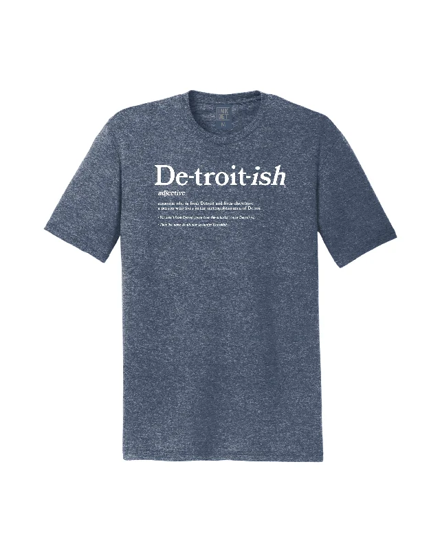 Men's organic cotton crew - neck t - shirts for everyday comfortInk Detroit - Detroitish Defined Tri Blend T-Shirt - Heather Navy Men's organic cotton crew - neck t - shirts for everyday comfortInk Detroit - Detroitish Defined Tri Blend T-Shirt - Heather Navy