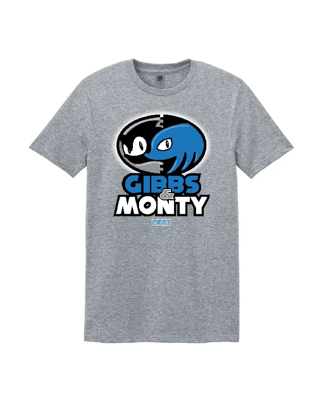 Men's slim - fit graphic t - shirts with vintage rock band printsInk Detroit - Gibbs & Monty T-Shirt - Heather Grey Men's slim - fit graphic t - shirts with vintage rock band printsInk Detroit - Gibbs & Monty T-Shirt - Heather Grey