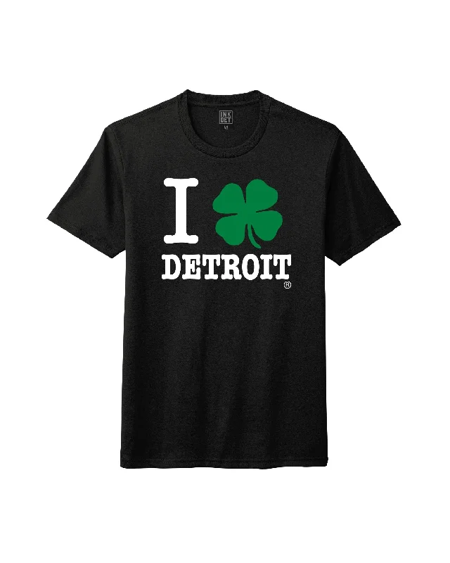 Men's mock - neck t - shirts with a modern and sleek styleInk Detroit - I Love Detroit Cloverleaf Tri-Blend T-Shirt - Black Men's mock - neck t - shirts with a modern and sleek styleInk Detroit - I Love Detroit Cloverleaf Tri-Blend T-Shirt - Black