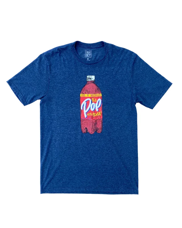Men's v - neck muscle t - shirts for a body - building aestheticInk Detroit - Pop not Soda Tri Blend T-Shirt - Navy Men's v - neck muscle t - shirts for a body - building aestheticInk Detroit - Pop not Soda Tri Blend T-Shirt - Navy