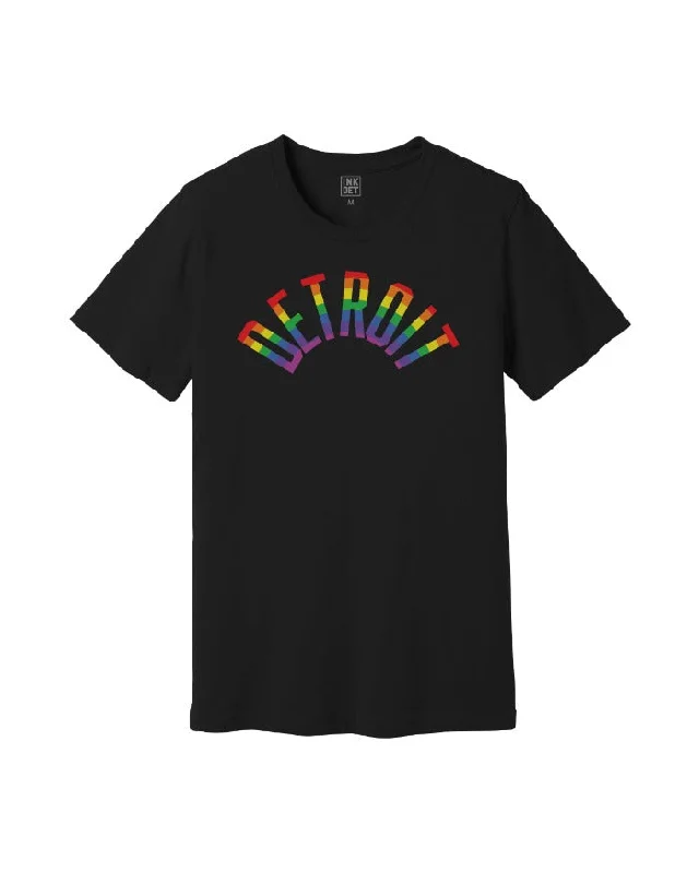 Men's antimicrobial t - shirts for odor - free freshness during travelInk Detroit Rainbow T-Shirt - Black Men's antimicrobial t - shirts for odor - free freshness during travelInk Detroit Rainbow T-Shirt - Black