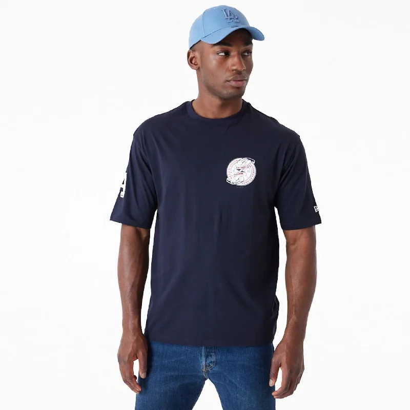Men's smart - casual checkered t - shirts for semi - formal occasionsLA Dodgers Baseball Graphic Navy Oversized T-Shirt Men's smart - casual checkered t - shirts for semi - formal occasionsLA Dodgers Baseball Graphic Navy Oversized T-Shirt