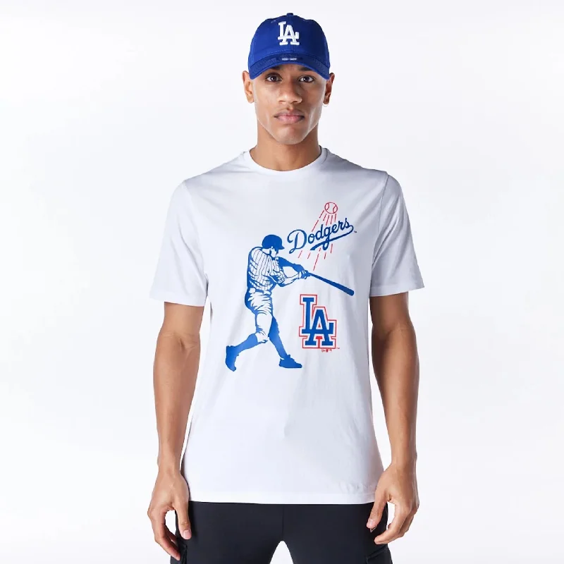 Men's smart - casual checkered t - shirts for semi - formal occasionsLA Dodgers MLB Baseball Graphic White T-Shirt Men's smart - casual checkered t - shirts for semi - formal occasionsLA Dodgers MLB Baseball Graphic White T-Shirt