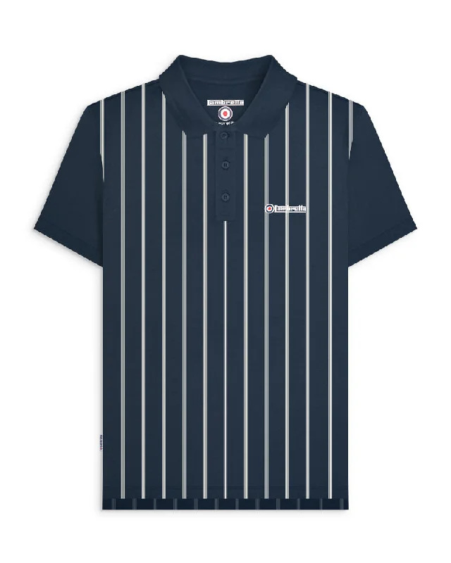 Men's plus size golf polo shirts in moisture wicking fabricLambretta Men's SS1027 Pinstripe Polo Shirt Navy Blue Men's plus size golf polo shirts in moisture wicking fabricLambretta Men's SS1027 Pinstripe Polo Shirt Navy Blue