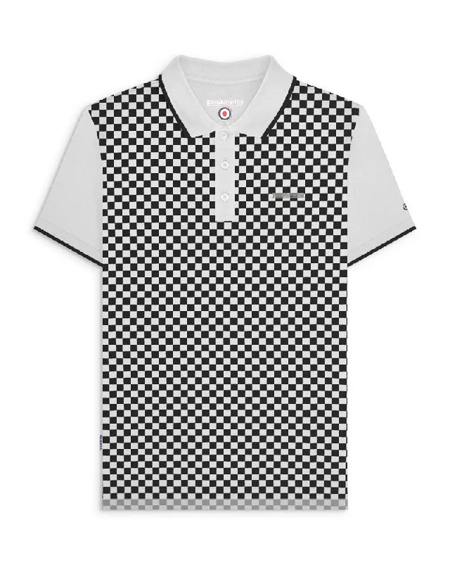 Men's lightweight performance polo shirts for tennis matchesLambretta Men's SS1224 Two Tone AOP Polo Shirt White Men's lightweight performance polo shirts for tennis matchesLambretta Men's SS1224 Two Tone AOP Polo Shirt White