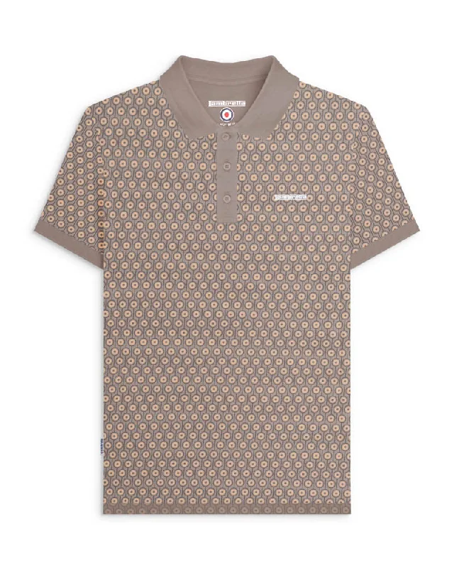 Men's slim fit short sleeve polo shirts with contrast collarsLambretta Men's SS1229 Geo Roundel Polo Shirt Cinder Men's slim fit short sleeve polo shirts with contrast collarsLambretta Men's SS1229 Geo Roundel Polo Shirt Cinder