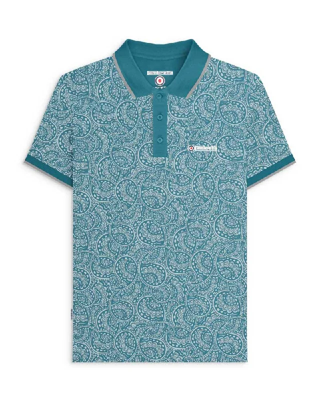 Men's lightweight performance polo shirts for tennis matchesLambretta Men's SS1513 Paisley Tonal Polo Shirt Gulf Coast