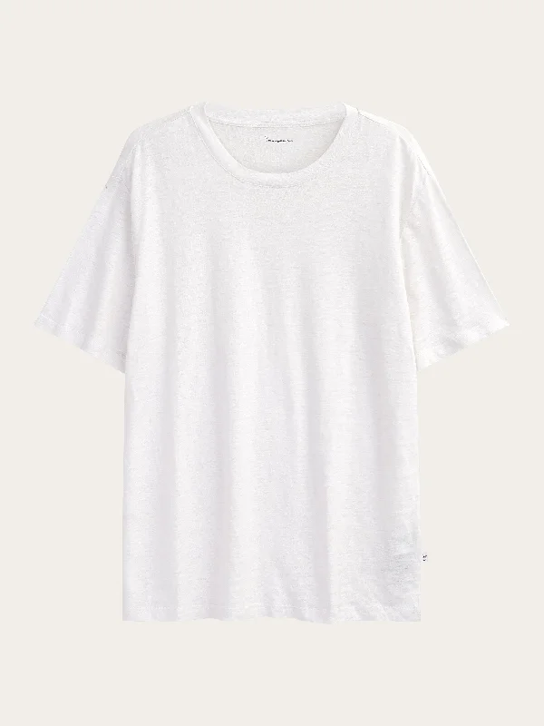 Men's long - sleeve henley t - shirts with button - down placketsLinen t-shirt - Bright White